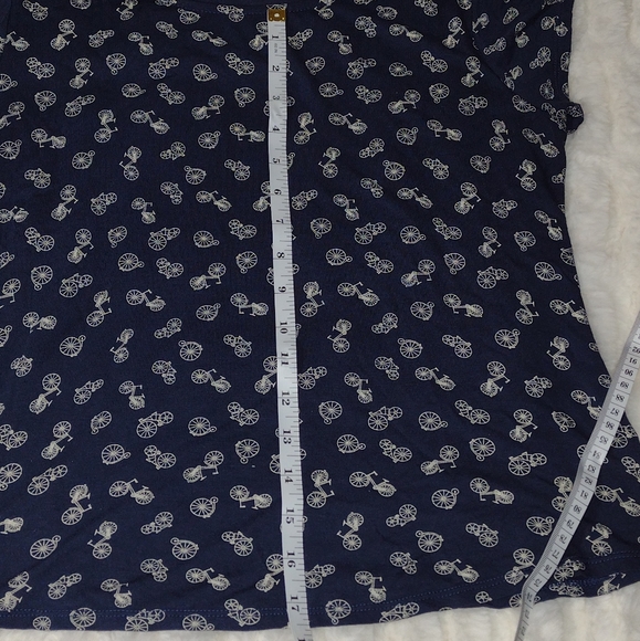 W5 Anthro Navy Blue Bicycle Print - Size Small Top - Picture 9 of 13